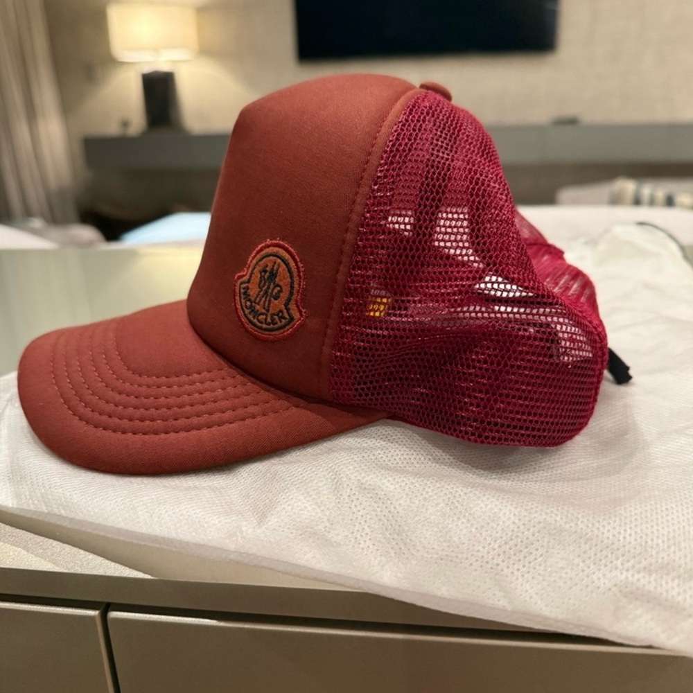 NWT Moncler Red Trucker Hat